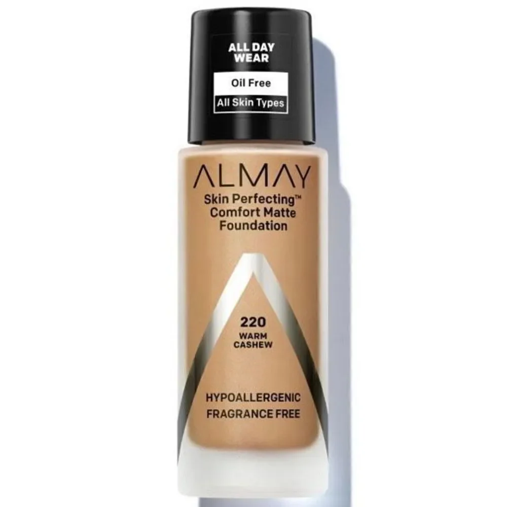220 Almay Skin Perfecting Comfort Matte Foundation Hypoallergenic Warm Cashew